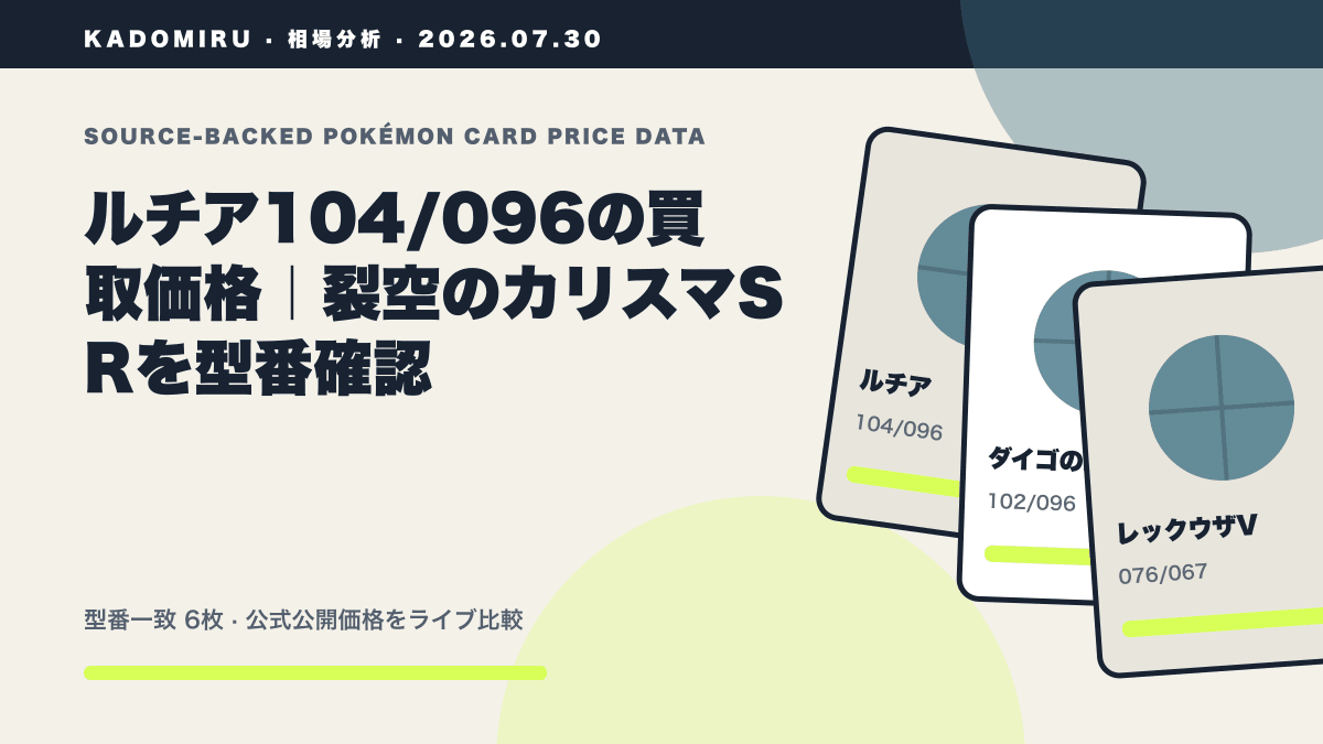ルチア104/096の買取価格｜裂空のカリスマSRを型番確認の公式買取価格データ概要