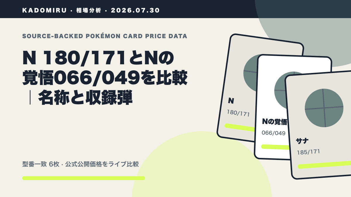 N 180/171とNの覚悟066/049を比較｜名称と収録弾の公式買取価格データ概要