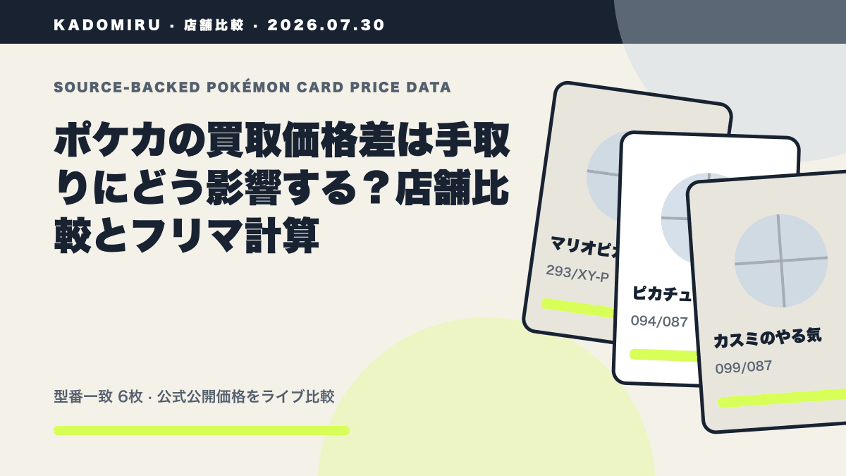 ポケカの買取価格差は手取りにどう影響する？店舗比較とフリマ計算の公式買取価格データ概要