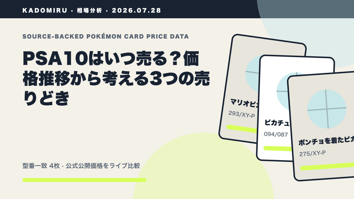 PSA10はいつ売る？価格推移から考える3つの売りどきの公式買取価格データ概要