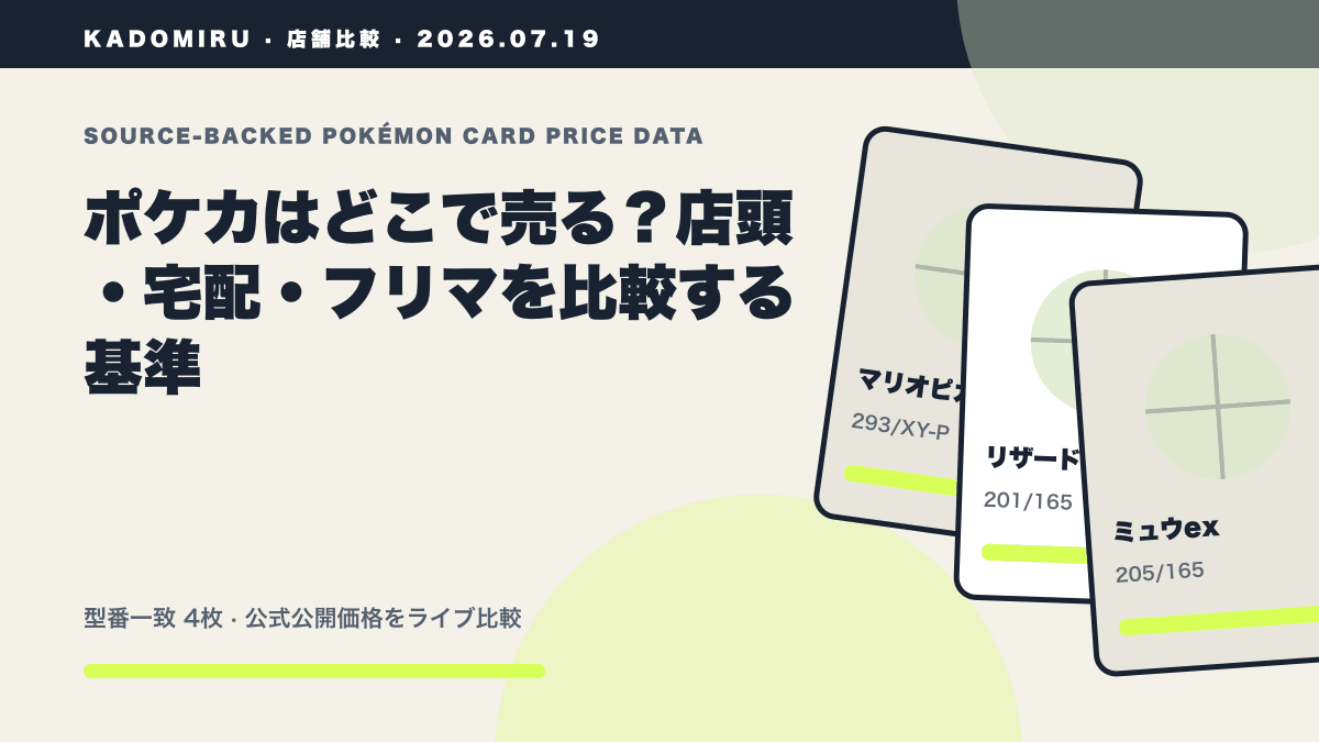 ポケカはどこで売る？店頭・宅配・フリマを比較する基準の公式買取価格データ概要