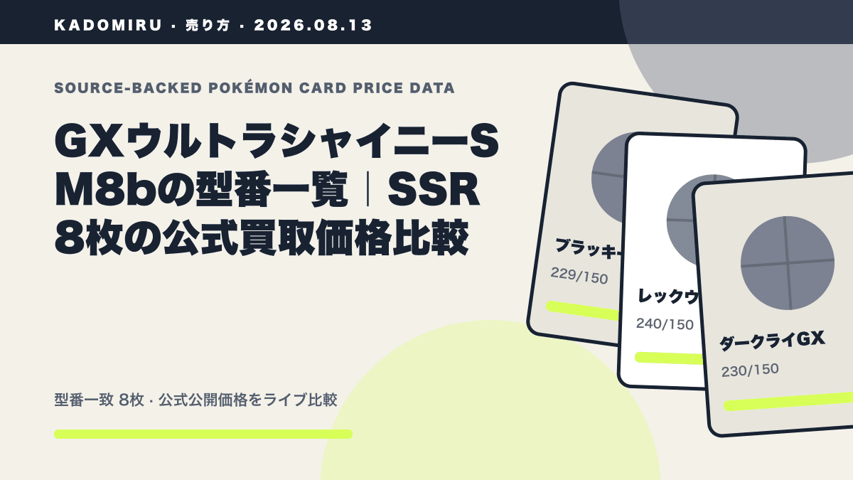 GXウルトラシャイニーSM8bの型番一覧|SSR8枚の公式買取価格比較の公式買取価格データ概要